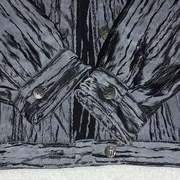 Ruby Rd. - Grey & Black Lightweight Button Down Jacket - Picture 8 of 10